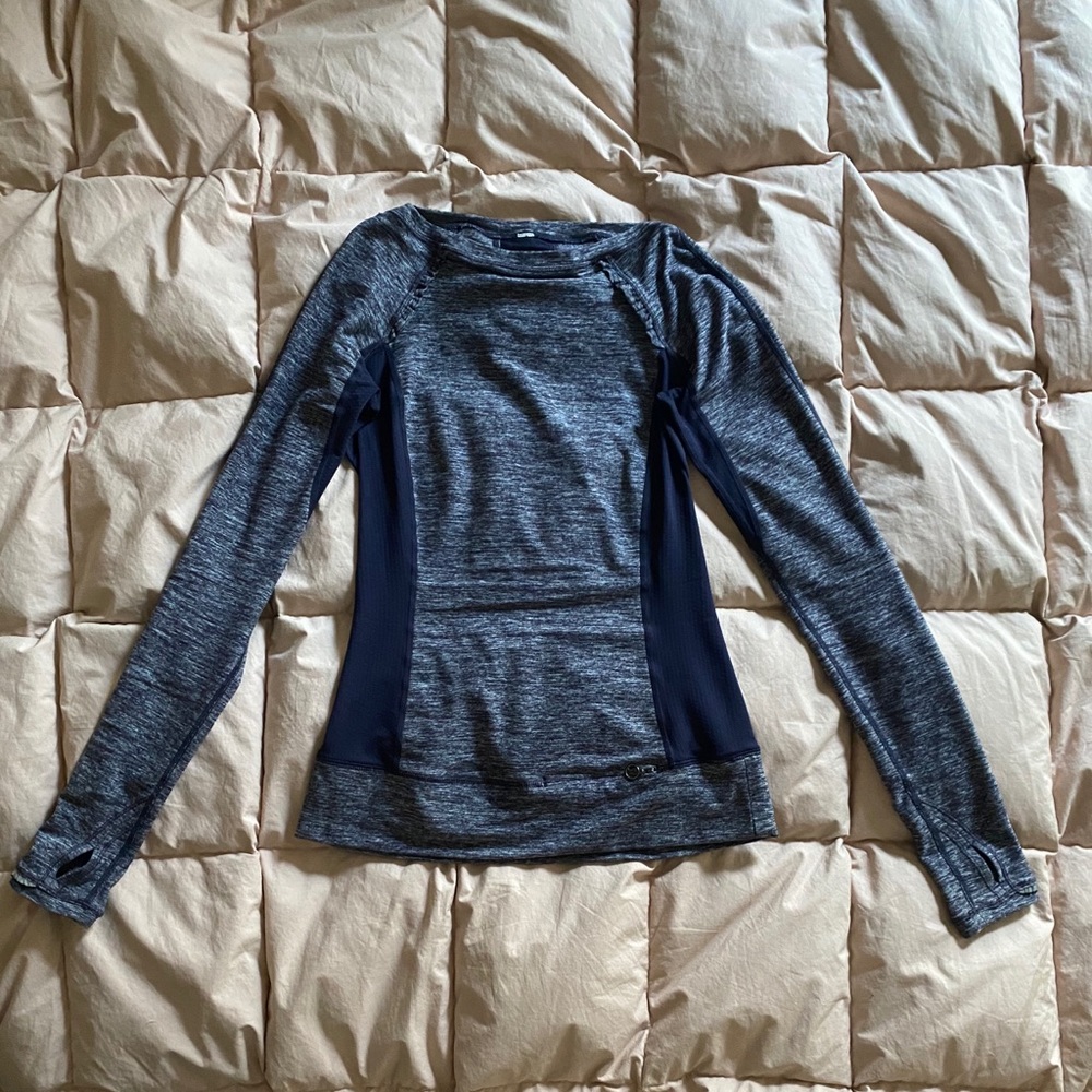 Lululemon ruffle-n-raglan shirt.